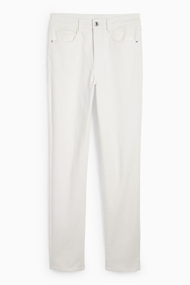 Damen - Slim Jeans - High Waist - LYCRA® - cremeweiss