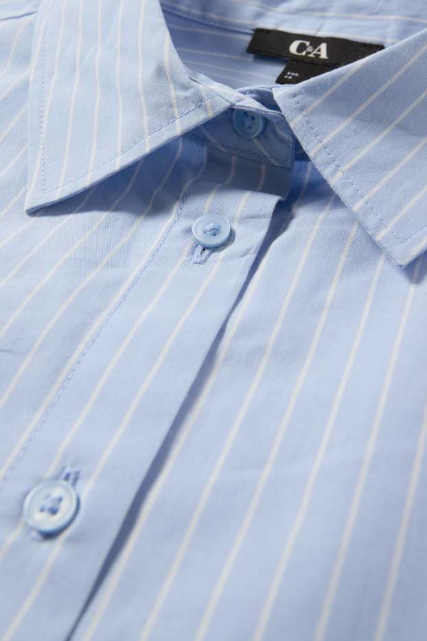 Women - Blouse - striped - light blue