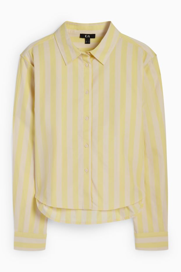 Women - Blouse - striped - yellow