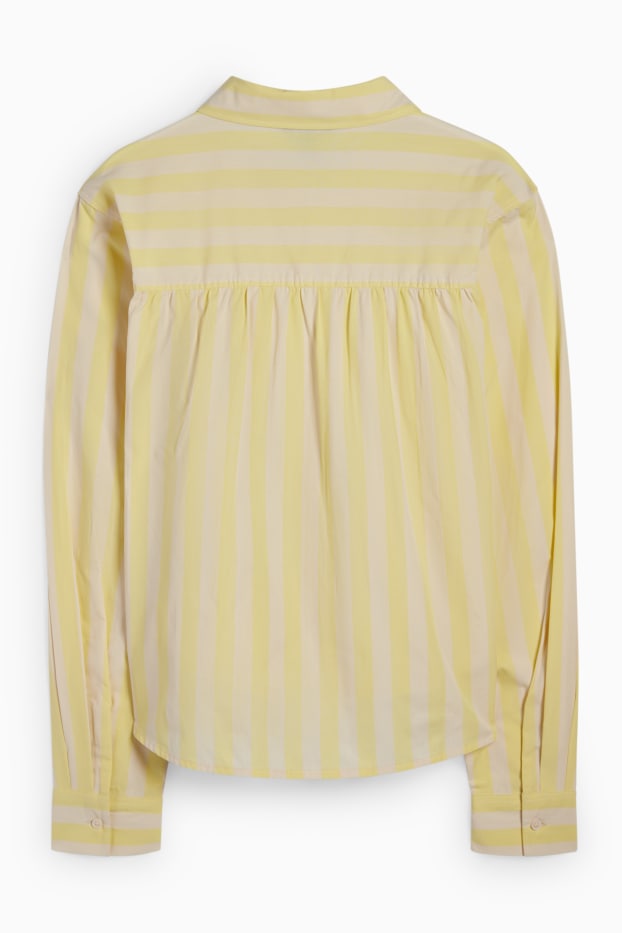 Women - Blouse - striped - yellow