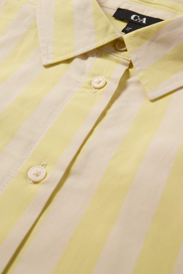 Women - Blouse - striped - yellow