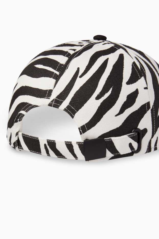 Femmes - Casquette - à motif - noir / blanc