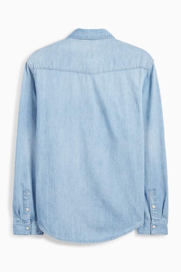 Hommes - Chemise en jean - regular fit - col kent - jean bleu clair