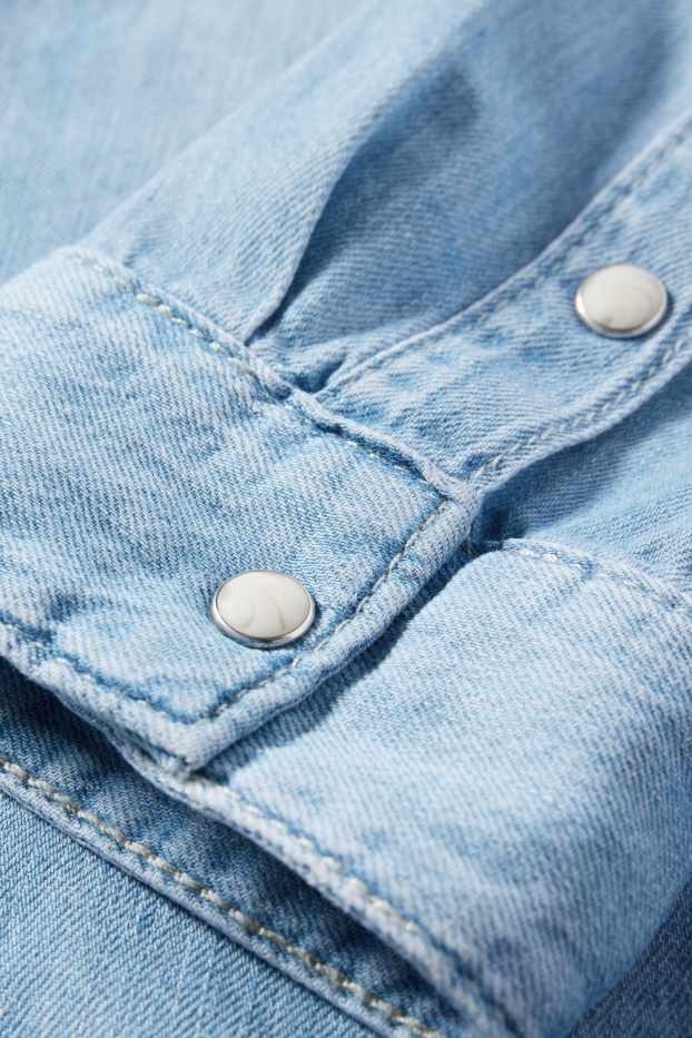 Hommes - Chemise en jean - regular fit - col kent - jean bleu clair