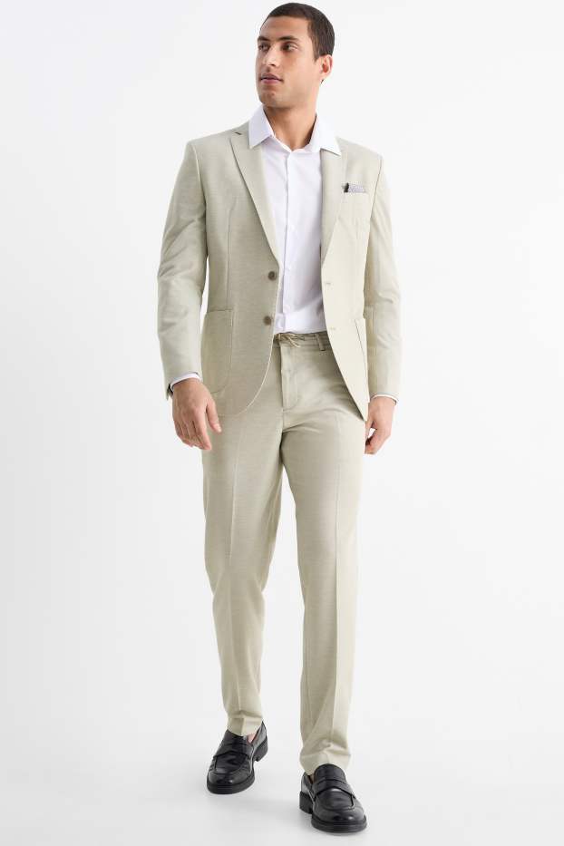 Home - Pantalons combinables - slim fit - texturats - beix
