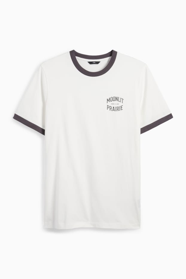 Hommes - T-shirt - regular fit - blanc crème