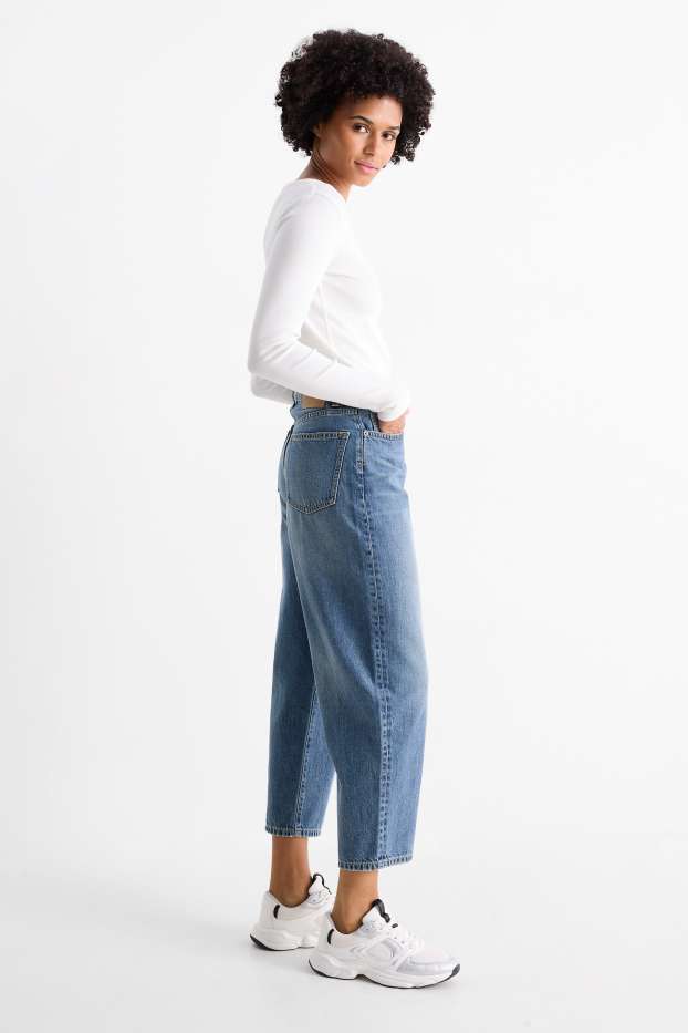 Donna - Barrel jeans - vita media - jeans blu