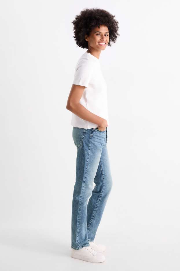 Femmes - Vintage straight jean - mid waist - LYCRA® - jean bleu clair