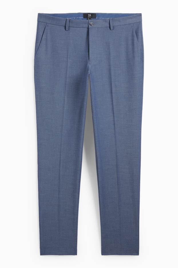 Pánské - Oblekové kalhoty - slim fit - Flex - tmavomodrá