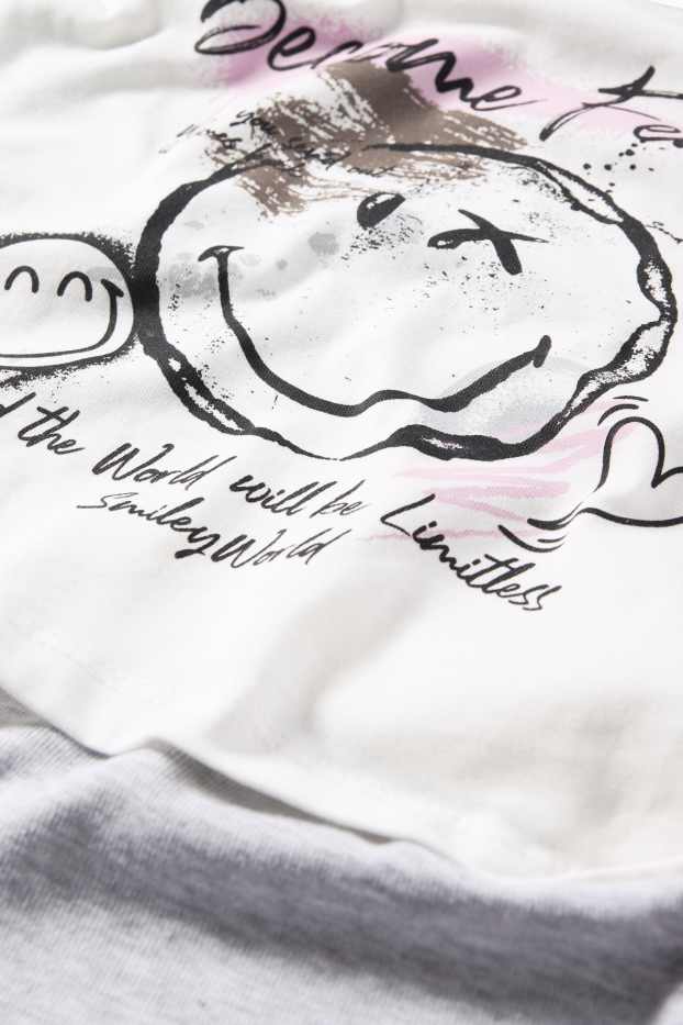 Enfants filles - SmileyWorld® - ensemble - T-shirt et haut - 2 pièces - blanc
