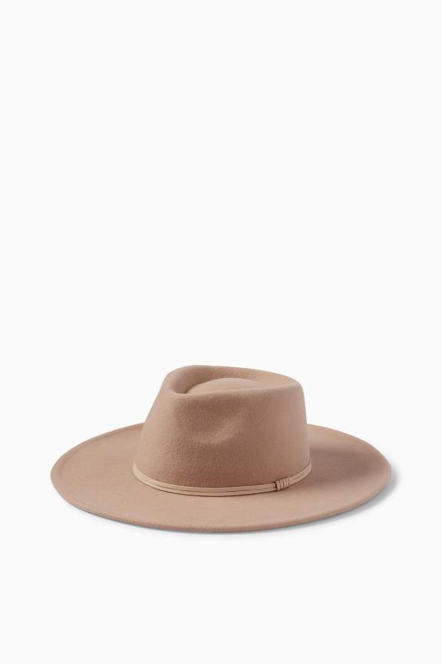 Femmes - Chapeau en laine - beige clair