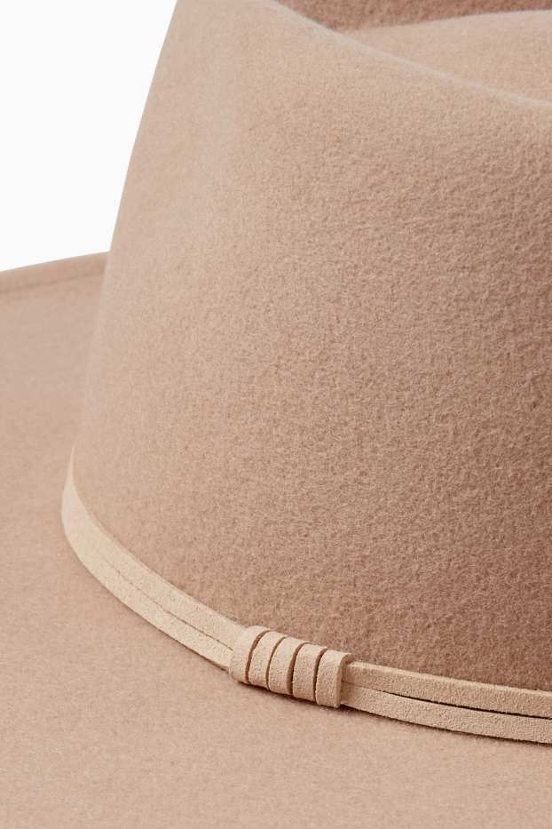 Femmes - Chapeau en laine - beige clair