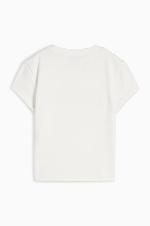 Women - Cropped T-shirt - cremewhite