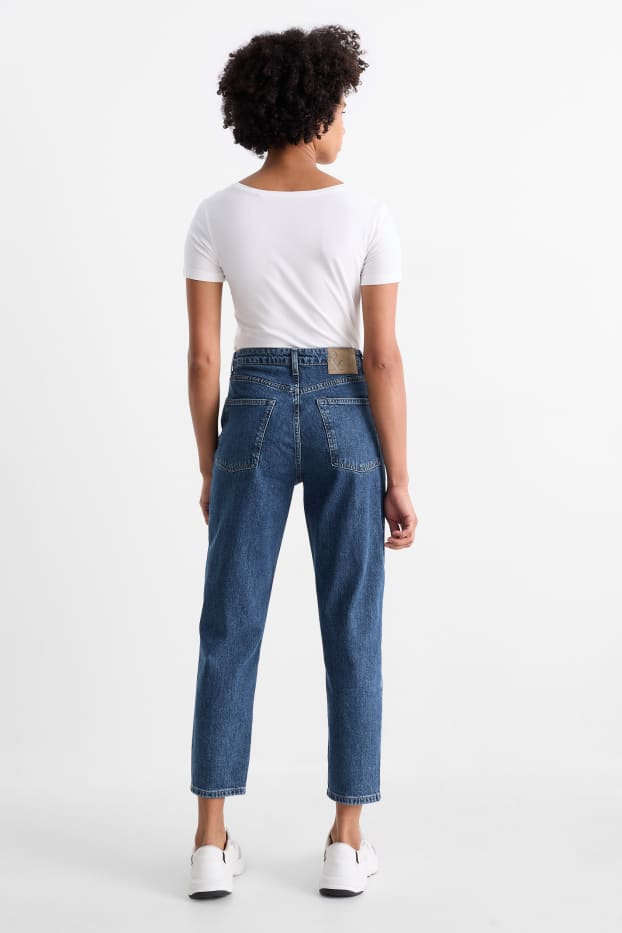 Women - Mom jeans - high waist - LYCRA® - blue denim