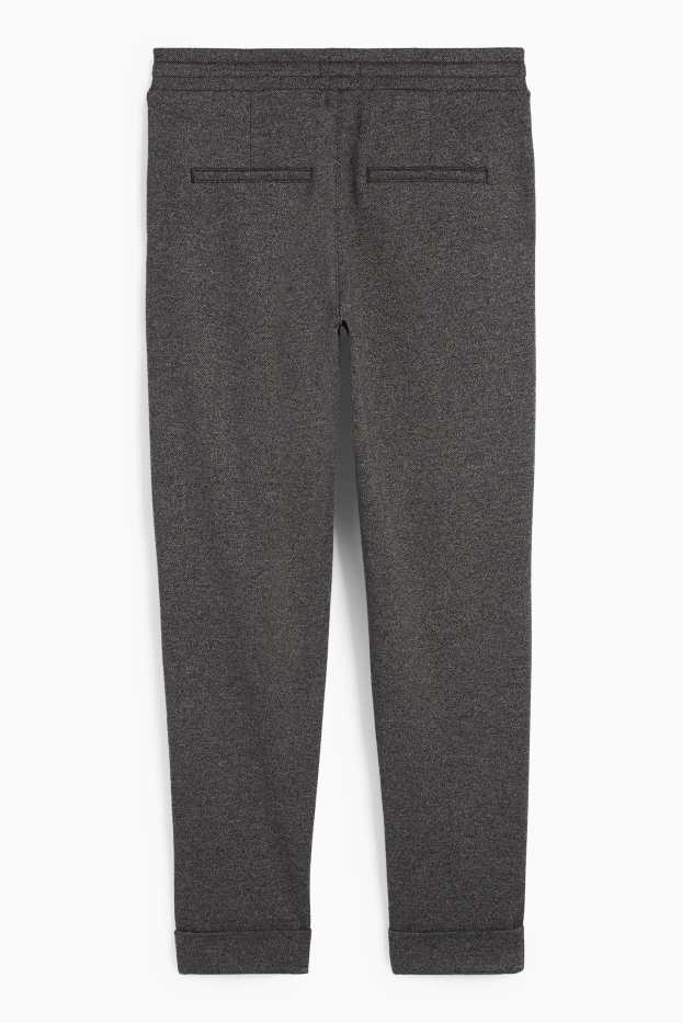 Dames - Pantalon - mid waist - tapered fit - grijs-bruin