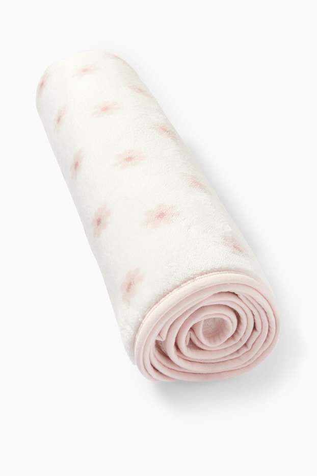 Baby Girls - Floral - baby blanket - 100 x 85 cm - rose