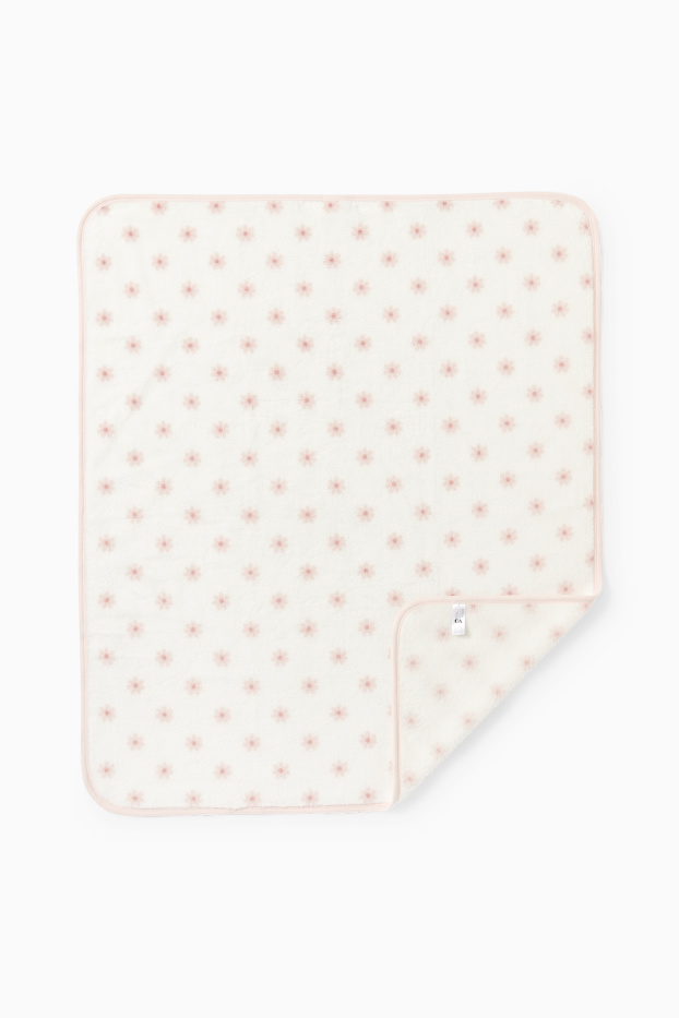 Baby Girls - Floral - baby blanket - 100 x 85 cm - rose