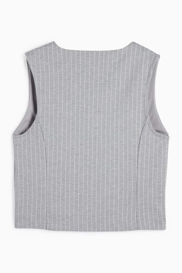 Femmes - Gilet - à rayures - gris