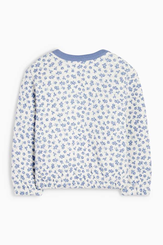 Enfants filles - Fleurs - doudoune - bleu