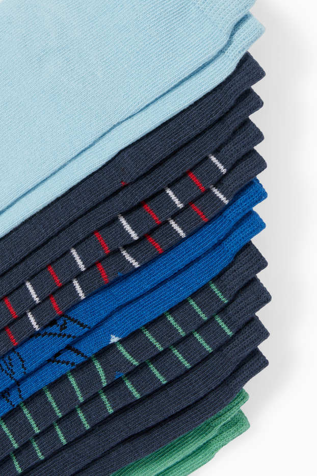 Kinder Buben - Multipack 7er - Dino - Socken mit Motiv - dunkelblau