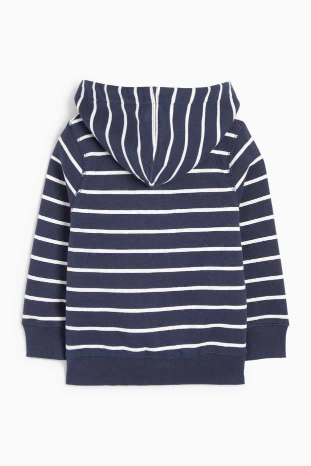 Enfants garçons - Sweat zippé à capuche - à rayures - bleu foncé