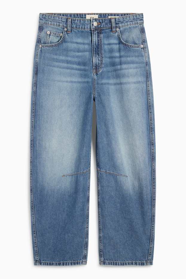 Damen - Balloon Jeans - Mid Waist - jeansblau