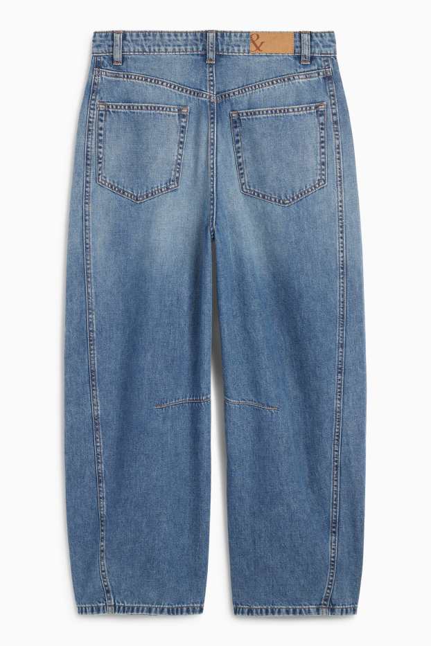 Damen - Balloon Jeans - Mid Waist - jeansblau