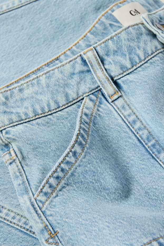 Damen - Wide Flared Jeans - Mid Waist - helljeansblau