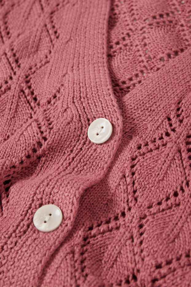 Dona - Jaqueta crop de punt - rosa fosc