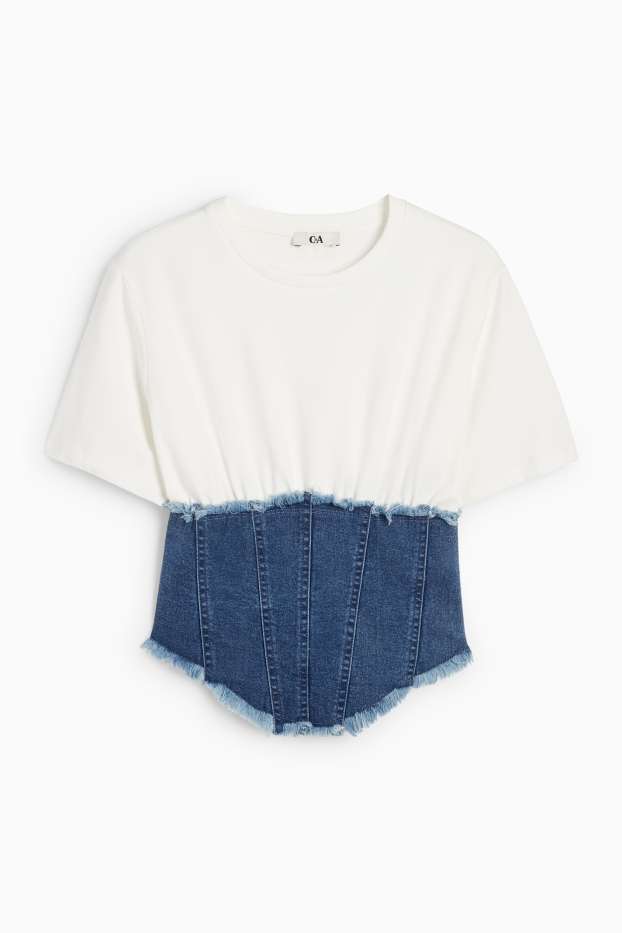 Dames - Kort T-shirt - wit