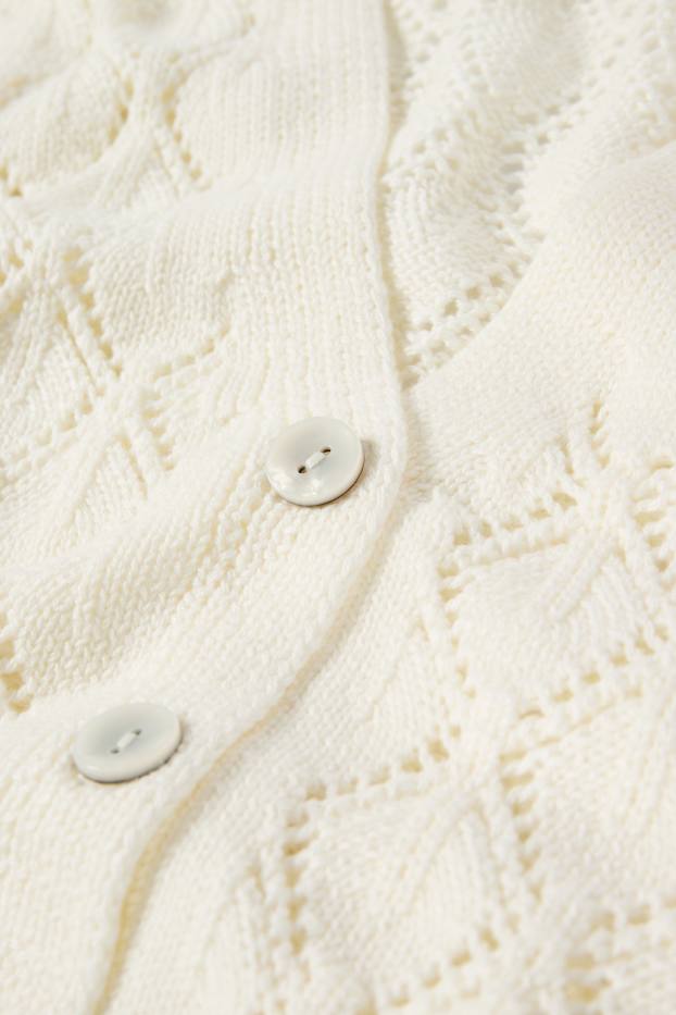 Femmes - Gilet court en maille - blanc crème