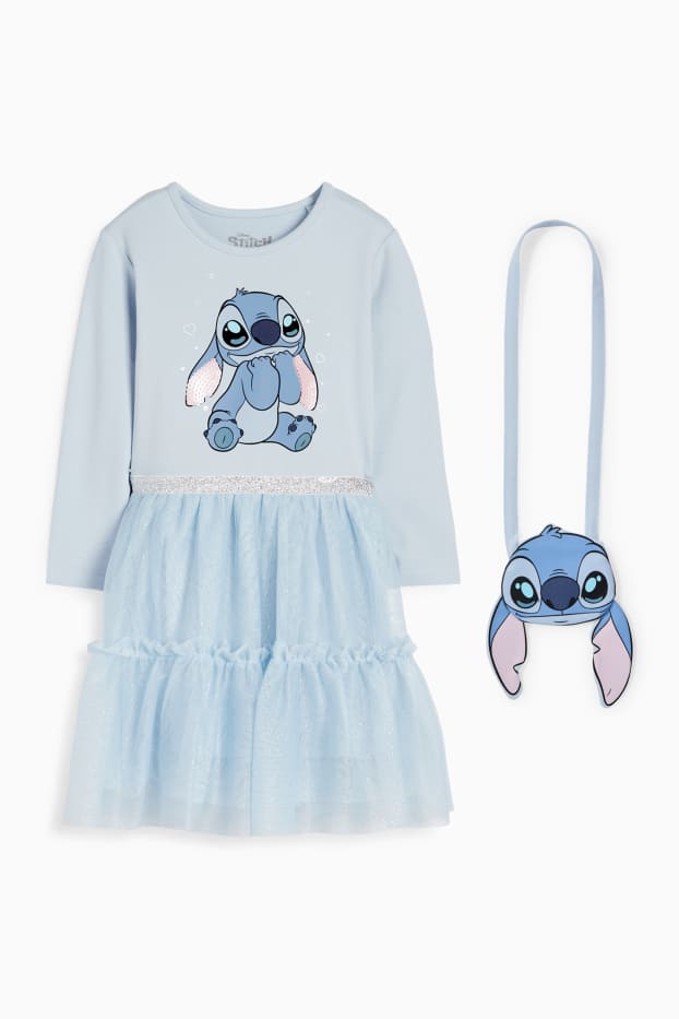 Děti - dívky - Lilo & Stitch - souprava - šaty a taška - 2dílná - modrá