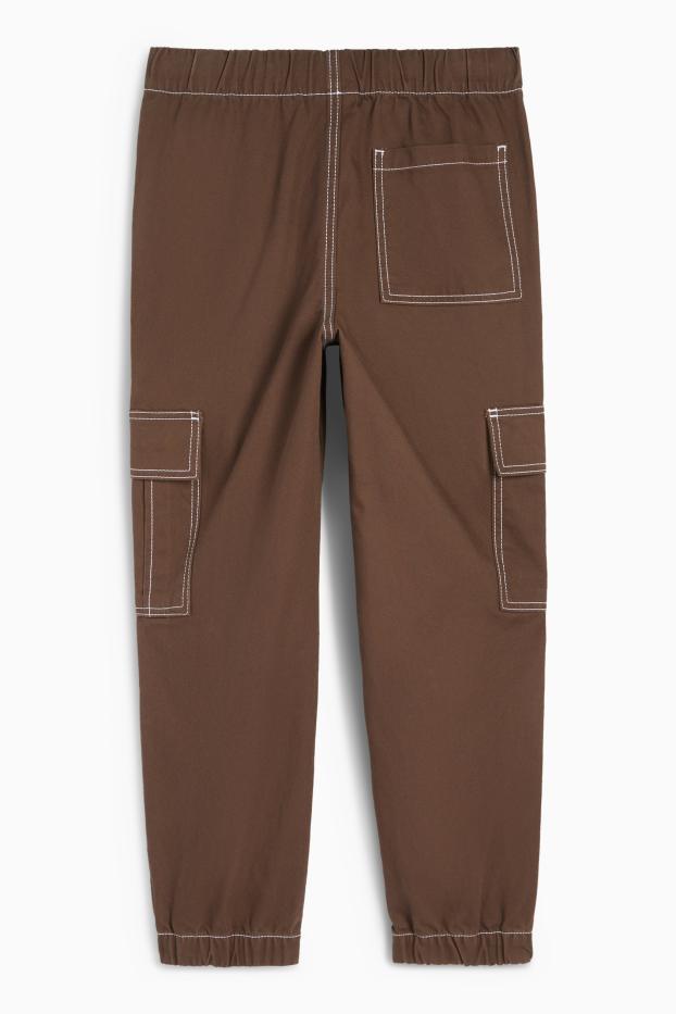 Copii - Băieți - Pantaloni cargo - maro închis