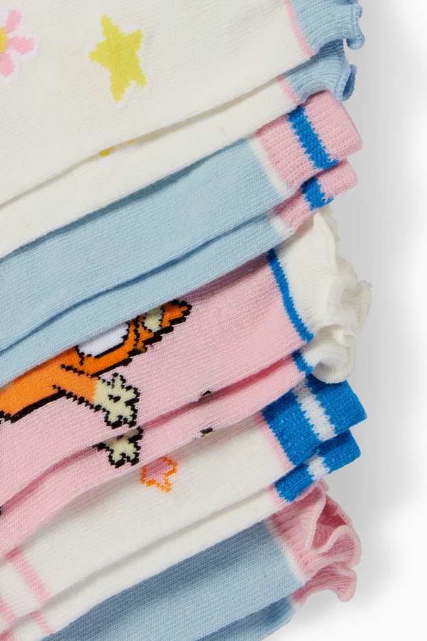 Kinderen: meisjes - Set van 5 paar - Bluey - sokken met motief - lichtblauw