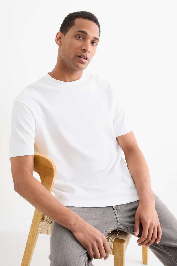 Hommes - Lot de 2 - T-shirts - relaxed fit - noir / blanc