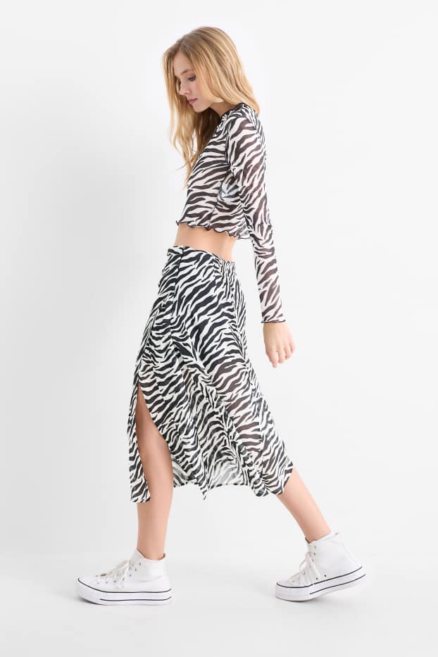 Dona - Faldilla - estampada - negre/blanc