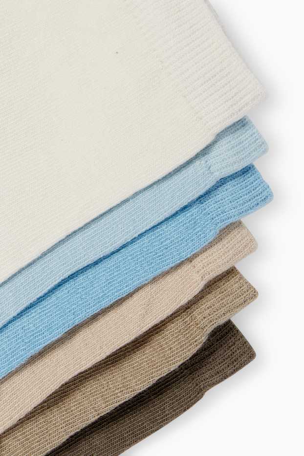 Enfants garçons - Lot de 10 paires - chaussettes - bleu  / beige