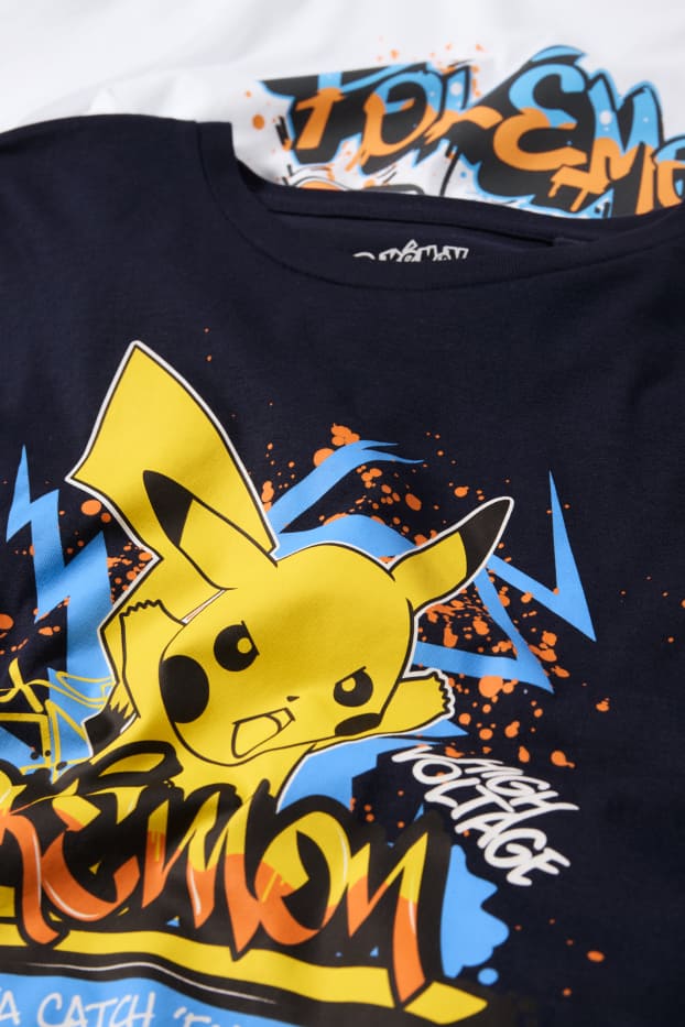 Enfants garçons - Lot de 2 - Pokémon - pyjashorts - 4 pièces - bleu / blanc