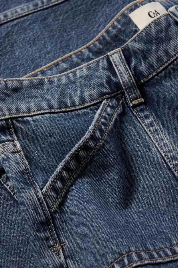 Dámské - Wide flared jeans - mid waist - džíny - modré