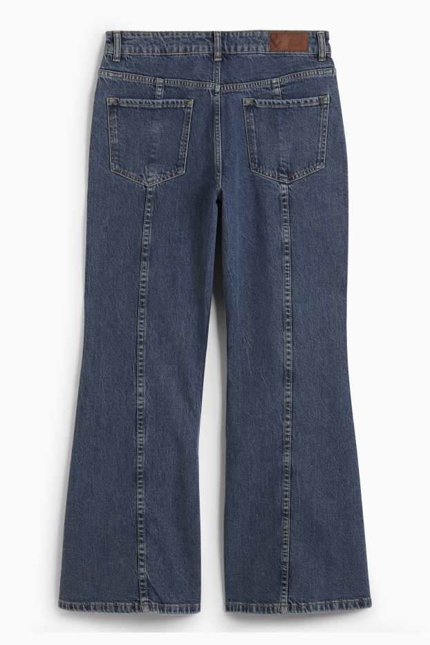 Dámské - Wide flared jeans - mid waist - džíny - modré