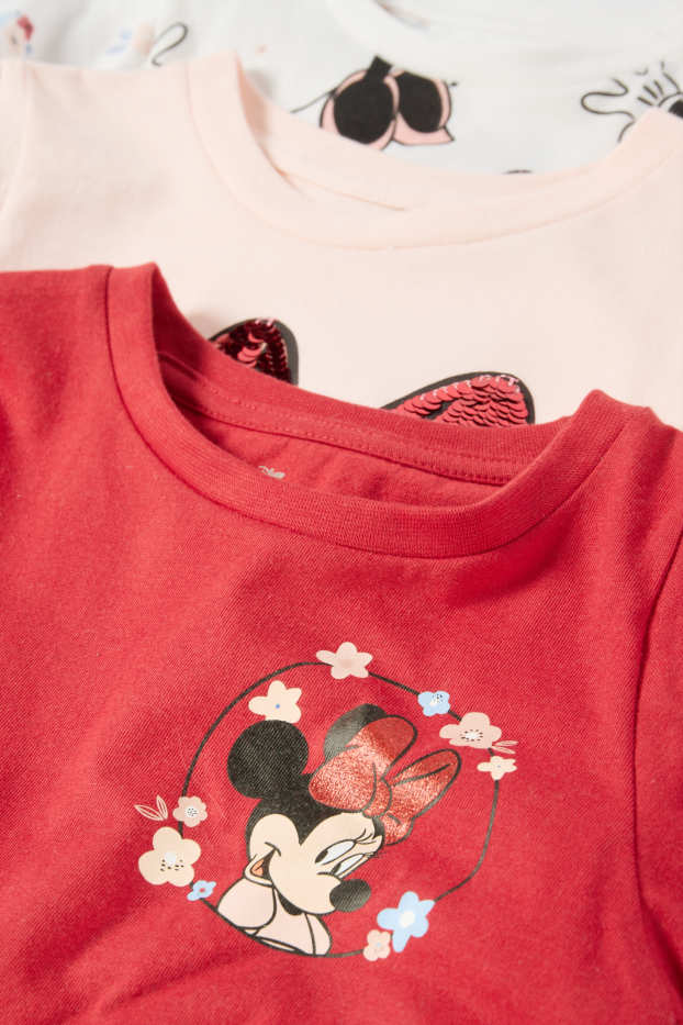 Kinder Mädchen - Multipack 3er - Minnie Maus - Kurzarmshirt - rosa