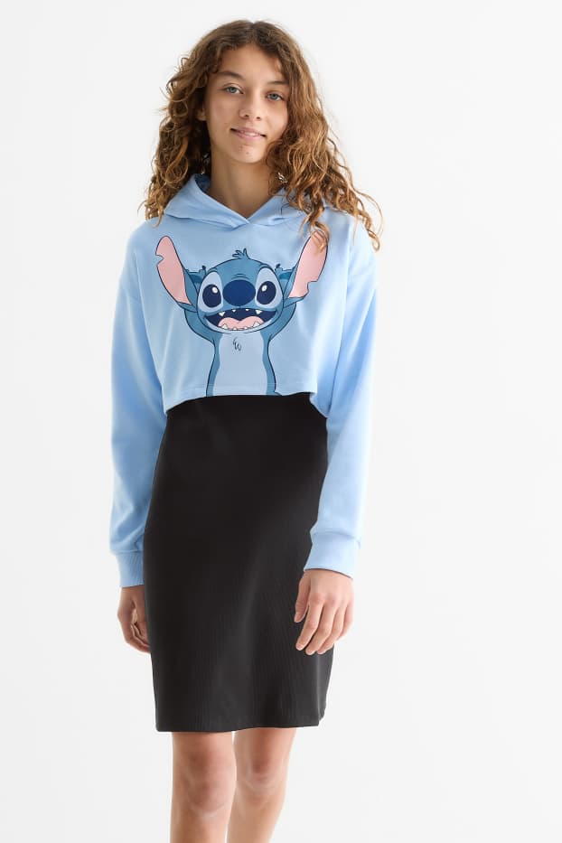 Nena - Lilo & Stitch - conjunt - dessuadora amb caputxa i vestit - 2 peces - blau clar