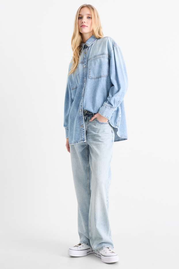 Femmes - Jean baggy - mid waist - jean bleu clair