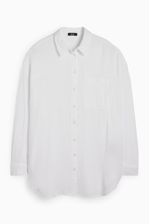 Mujer - Blusa de muselina - blanco