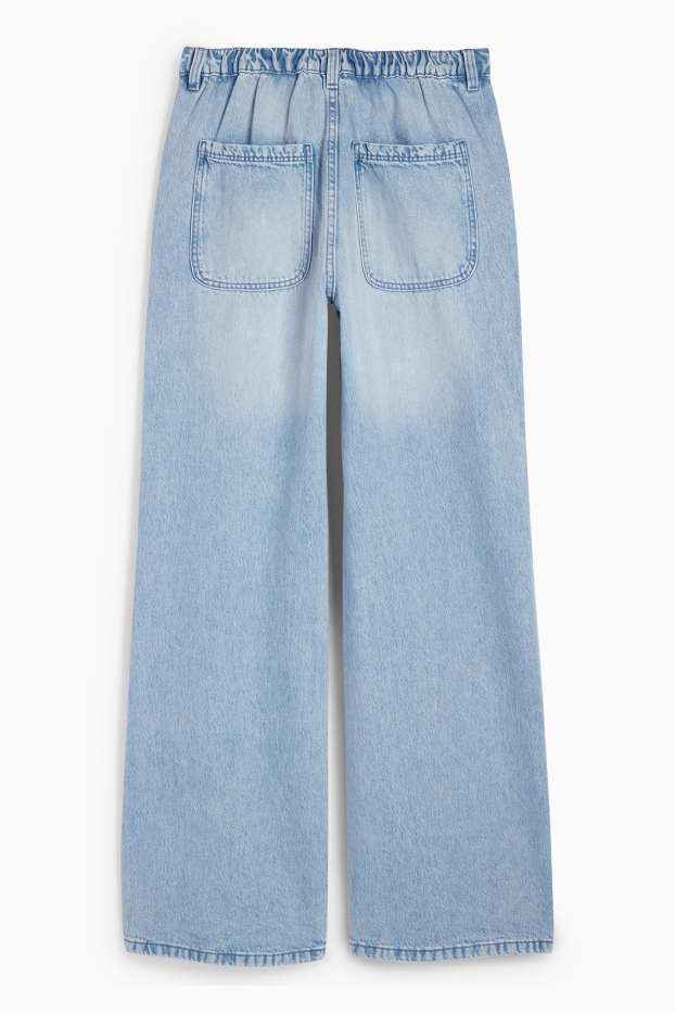 Femei - Wide leg jeans - talie înaltă - denim-albastru deschis