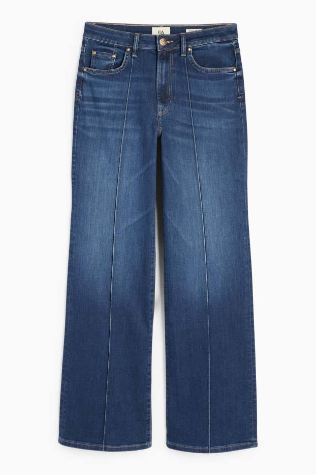 Femmes - Wide leg jean - high waist - jean bleu