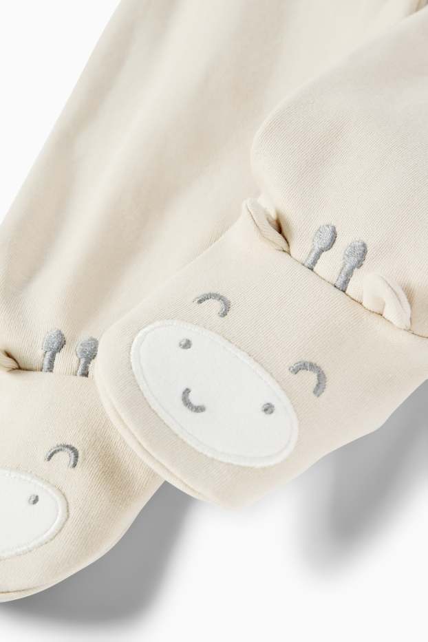 Unisexe - Lot de 2 - girafes - pantalons de pyjama bébé - beige