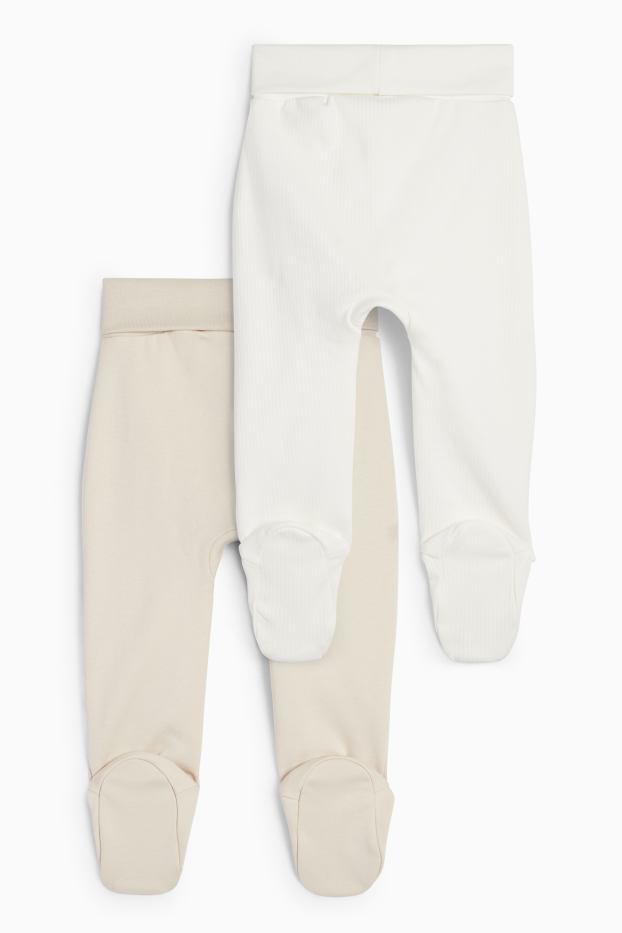 Unisexe - Lot de 2 - girafes - pantalons de pyjama bébé - beige
