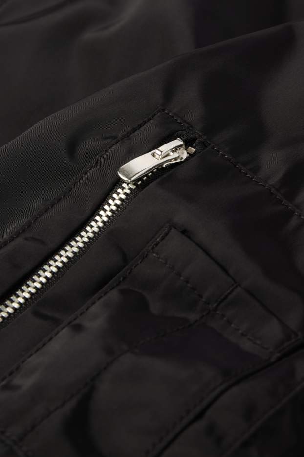 Damen - Crop Bomberjacke - schwarz