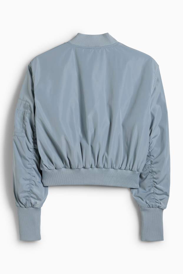 Damen - Crop Bomberjacke - hellblau